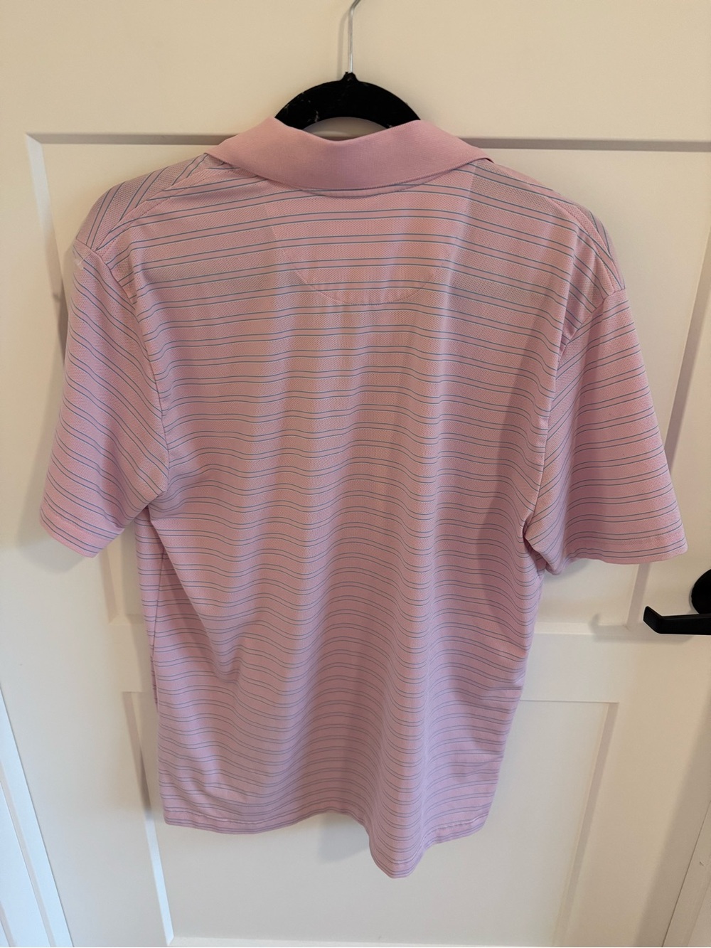 Brooks Brothers Performance Golf Polo Pink Blue Stripe Mens M - Picture 4 of 4